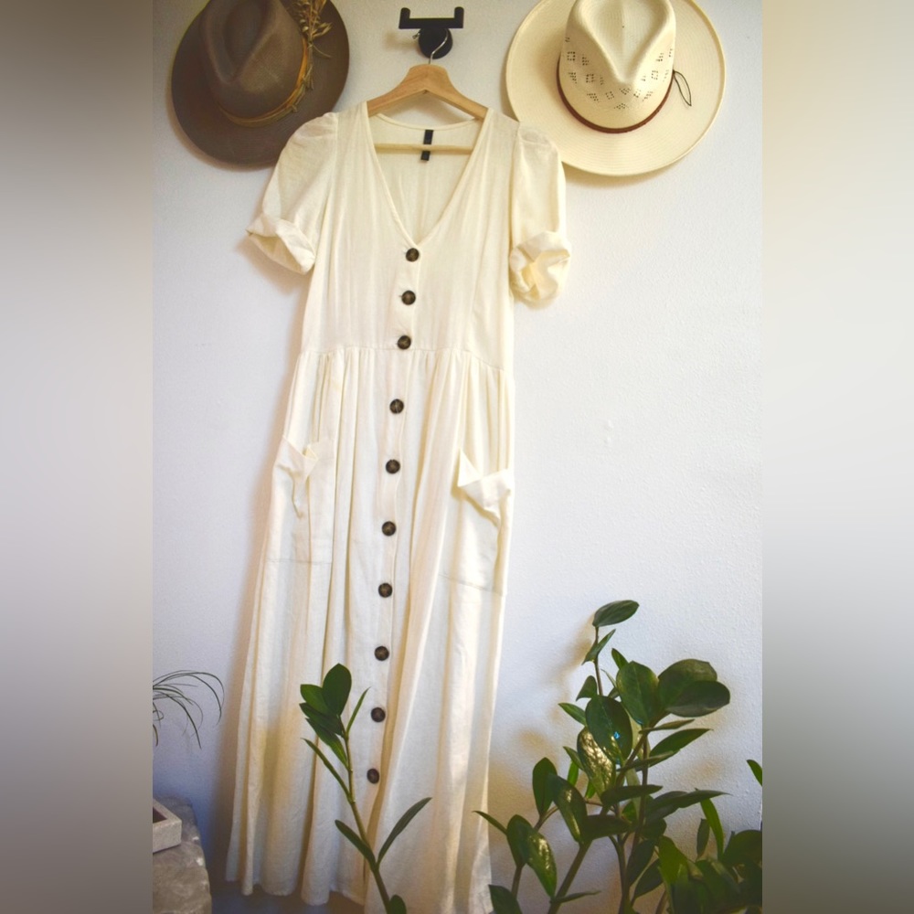 White button down dress
